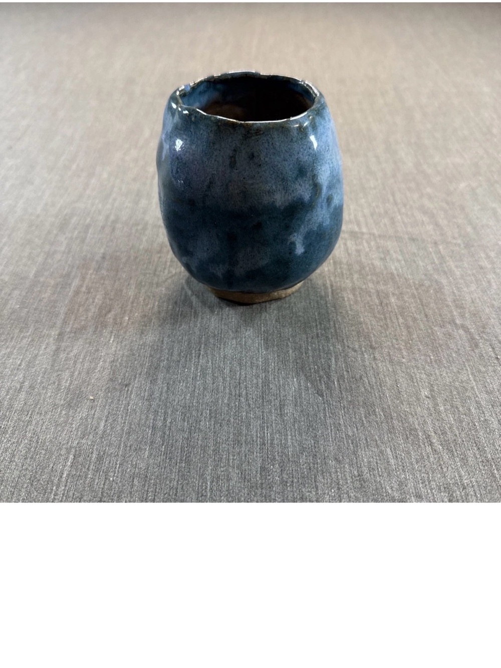 Blue Drip Studio Art Pottery Vase Clay Glazed Handmade Signed Artist Home Decor